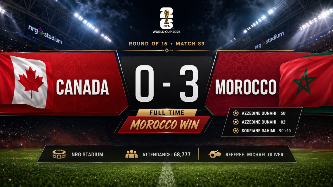 Canada 0–3 Morocco, NRG Stadium, attendance 68,777, referee Michael Oliver